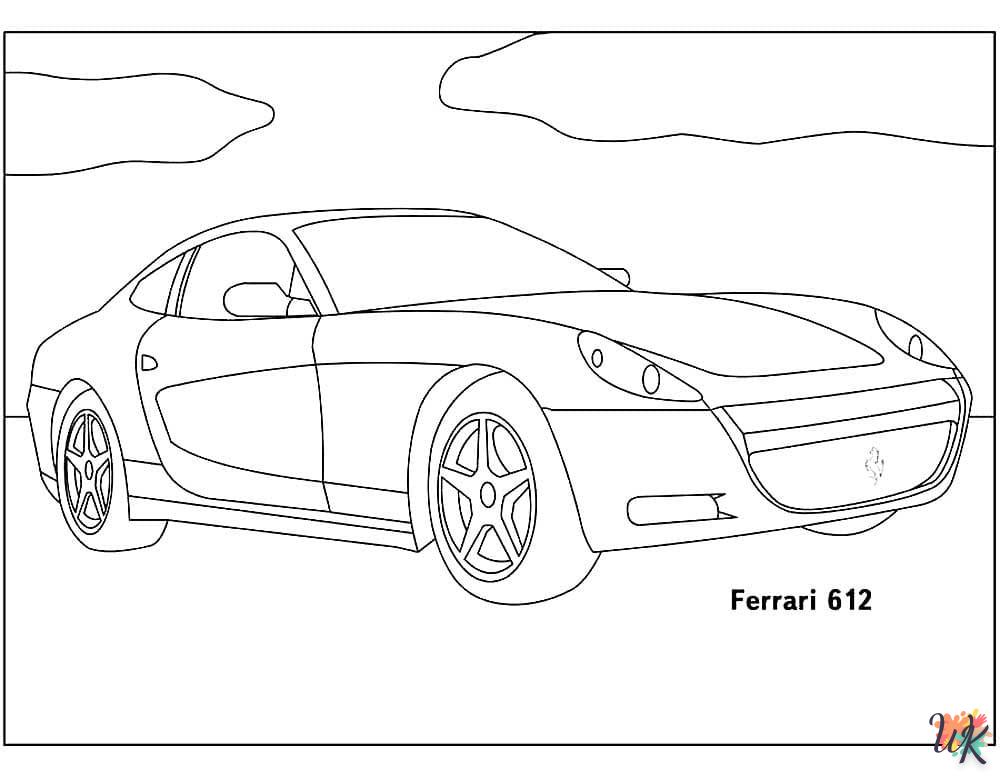 coloriage Ferrari  et apprentissage