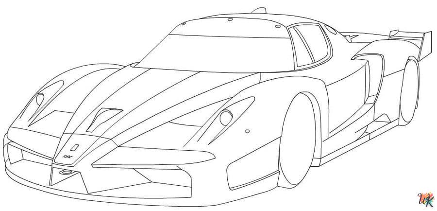 coloriage Ferrari  à imprimer kawaii