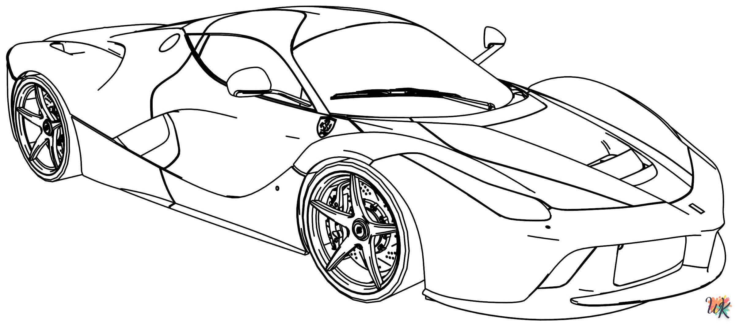 coloriage Ferrari  à imprimer kawaii