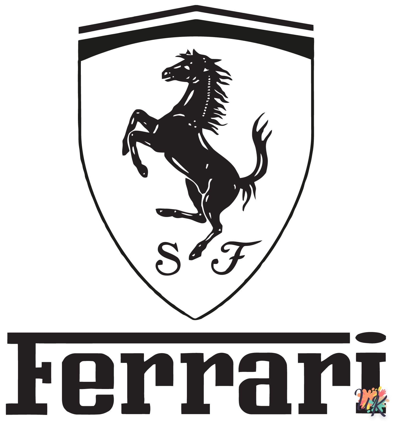 coloriage Ferrari  pour primaire