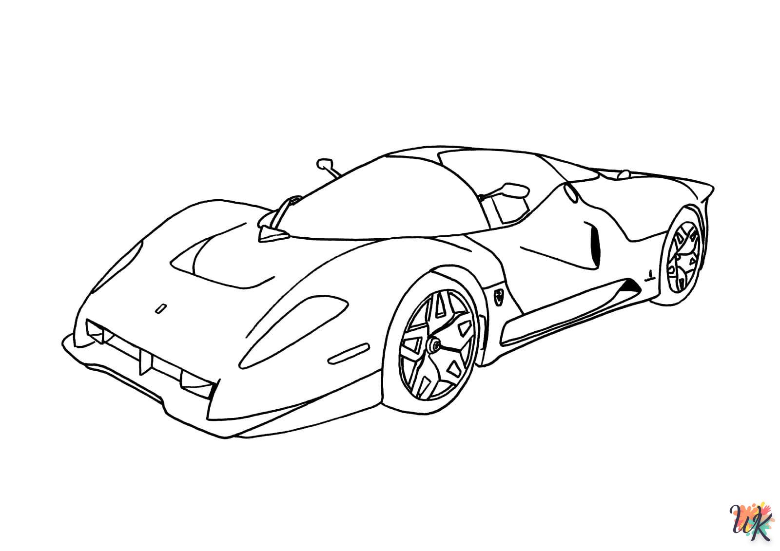 coloriage Ferrari  et découpage à imprimer