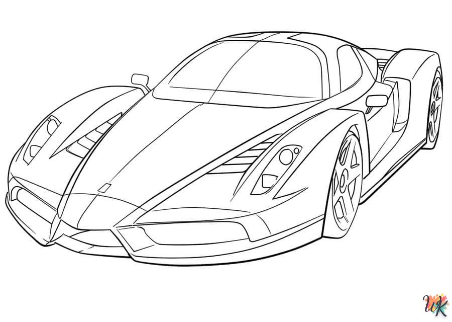 coloriage Ferrari  à numéro adulte en ligne gratuit