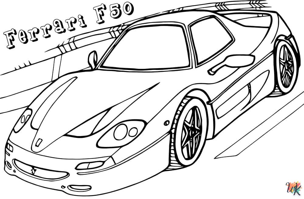 coloriage Ferrari  enfant 4 ans a imprimer