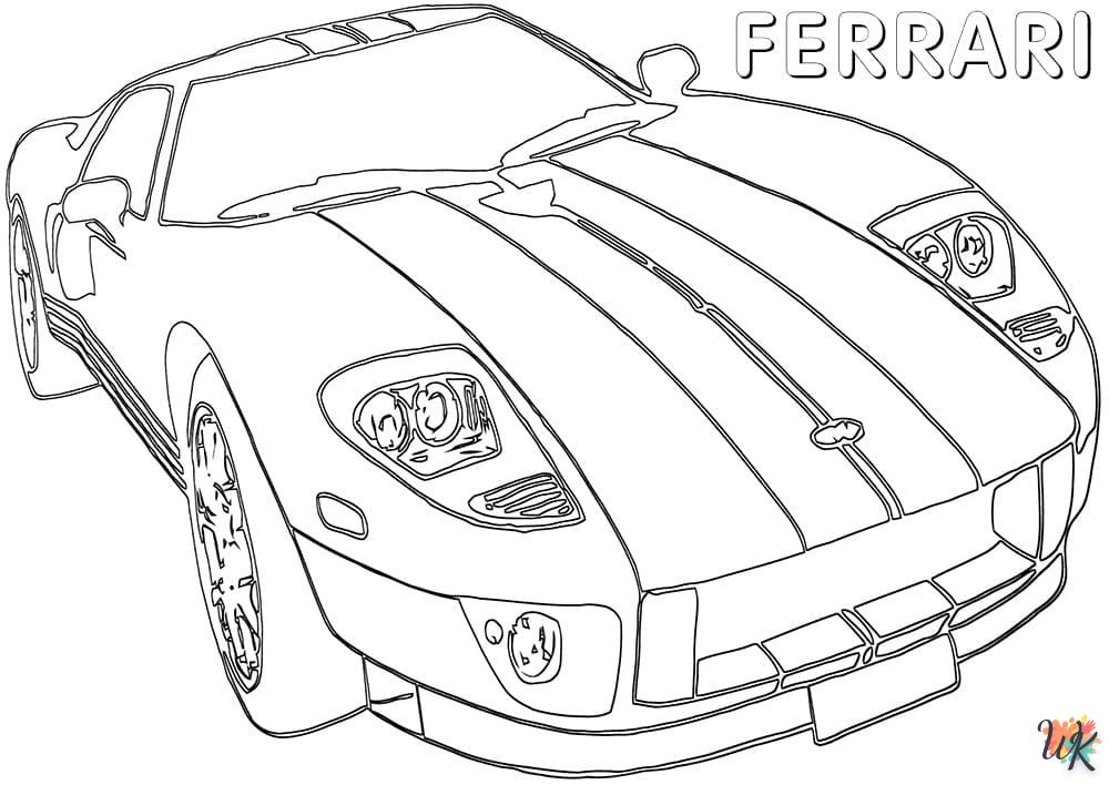 coloriage Ferrari  pour enfant de 4 ans