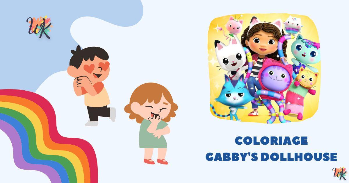 coloriage Gabbys Dollhouse  à imprimer pour enfant de 3 ans