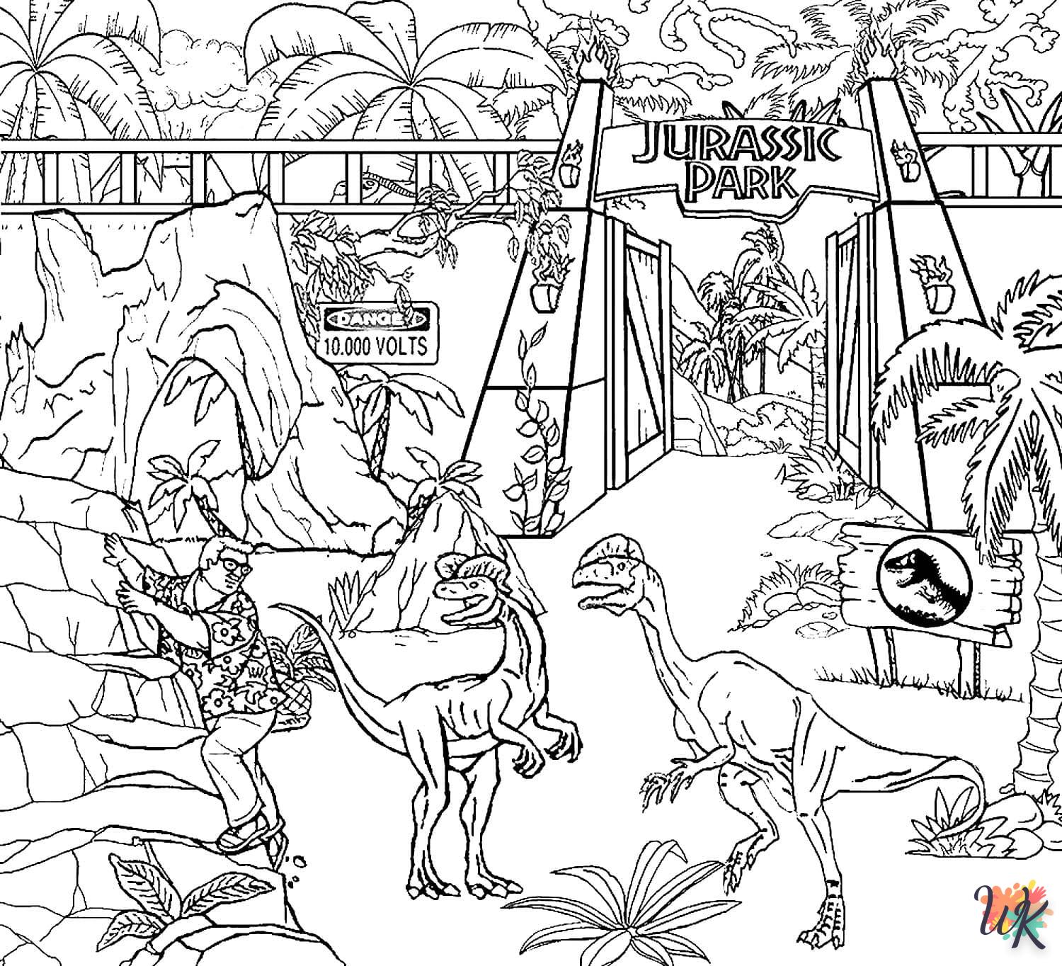 coloriage Jurassic World  à imprimer pour enfant de 7 ans