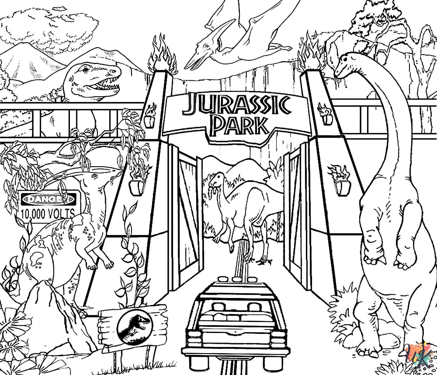 coloriage Jurassic World  à imprimer pour enfant de 8 ans