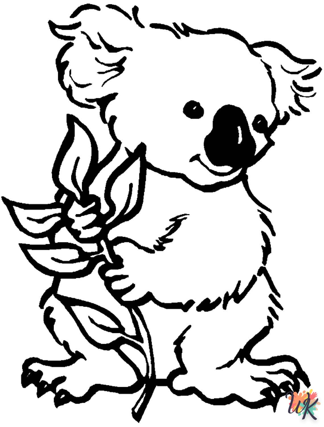 coloriage Koala  à imprimer kawaii