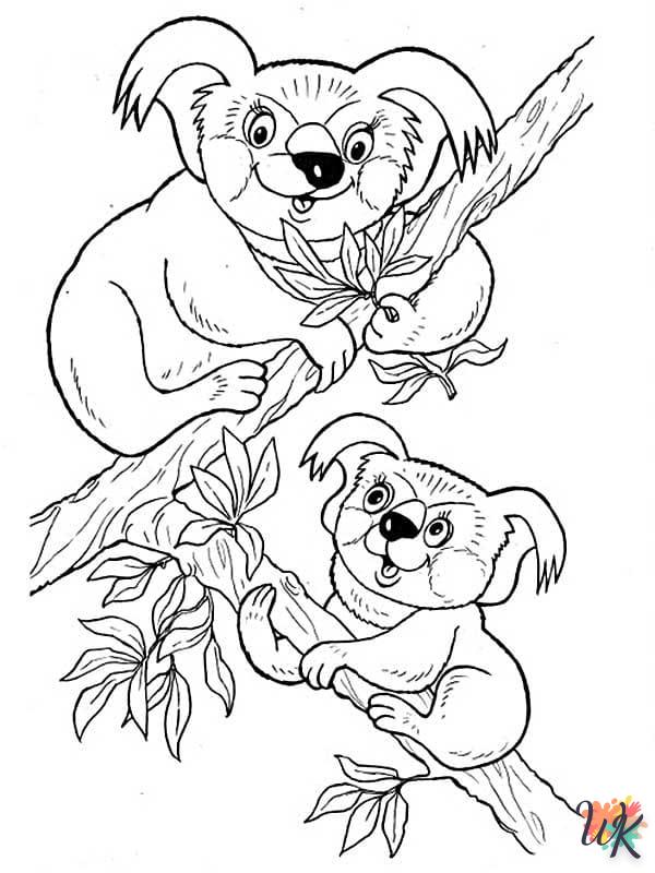 coloriage Koala  de noël gratuit à imprimer en ligne