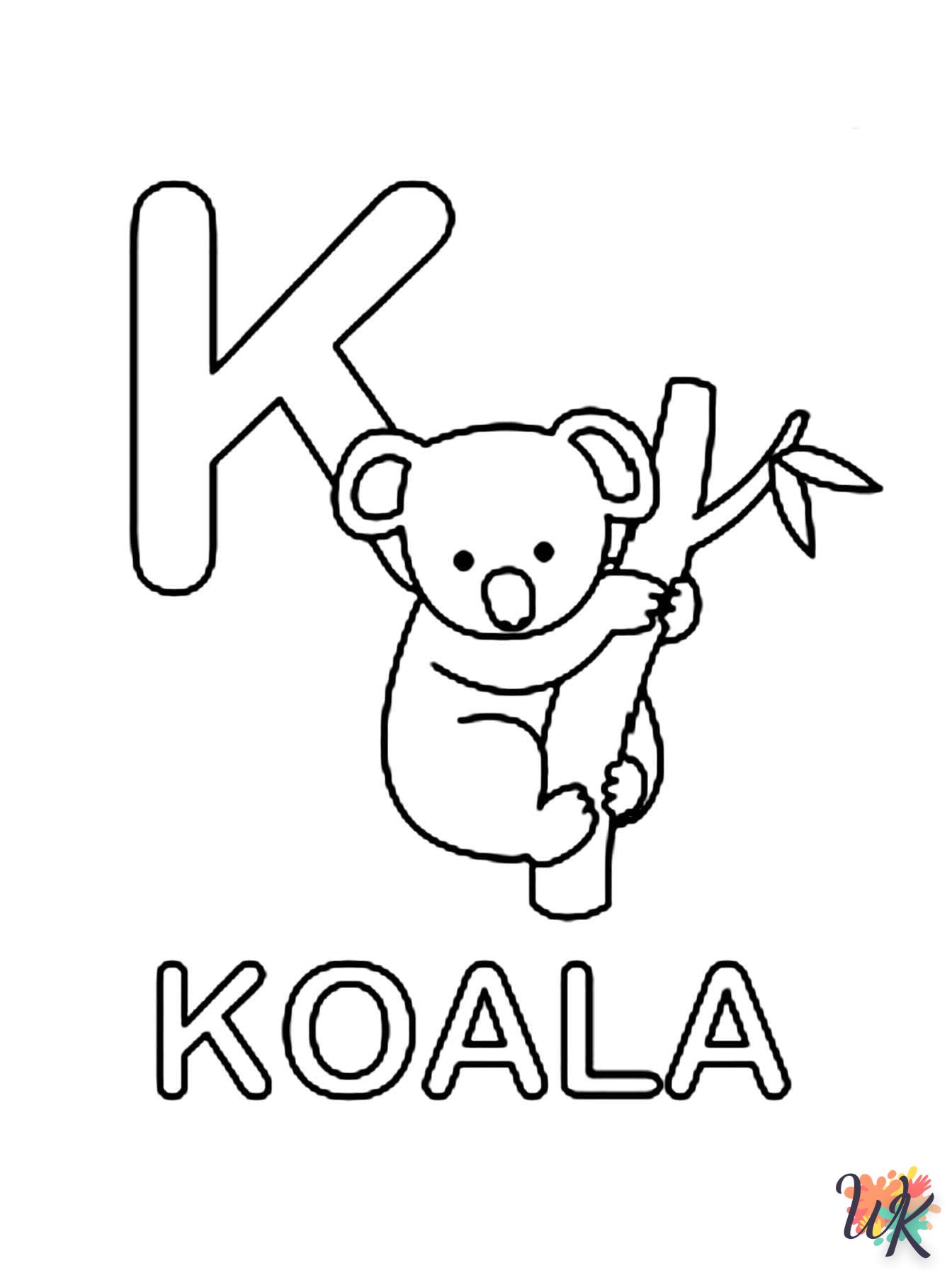 coloriage Koala  gratuit à imprimer