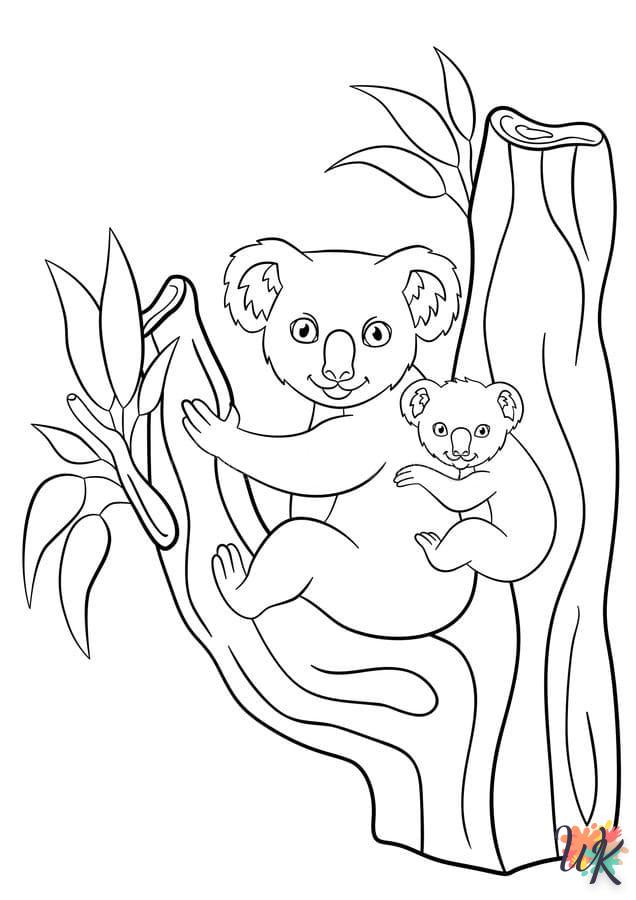 coloriage Koala  pour enfant de 8 ans