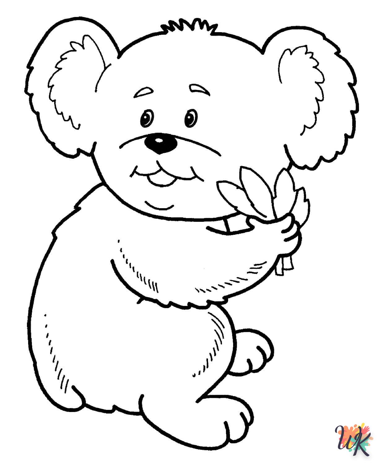 coloriage Koala  à imprimer pour enfant de 4 ans