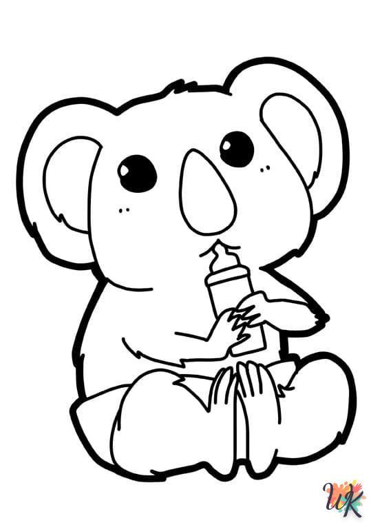 coloriage Koala  gratuit pour enfants