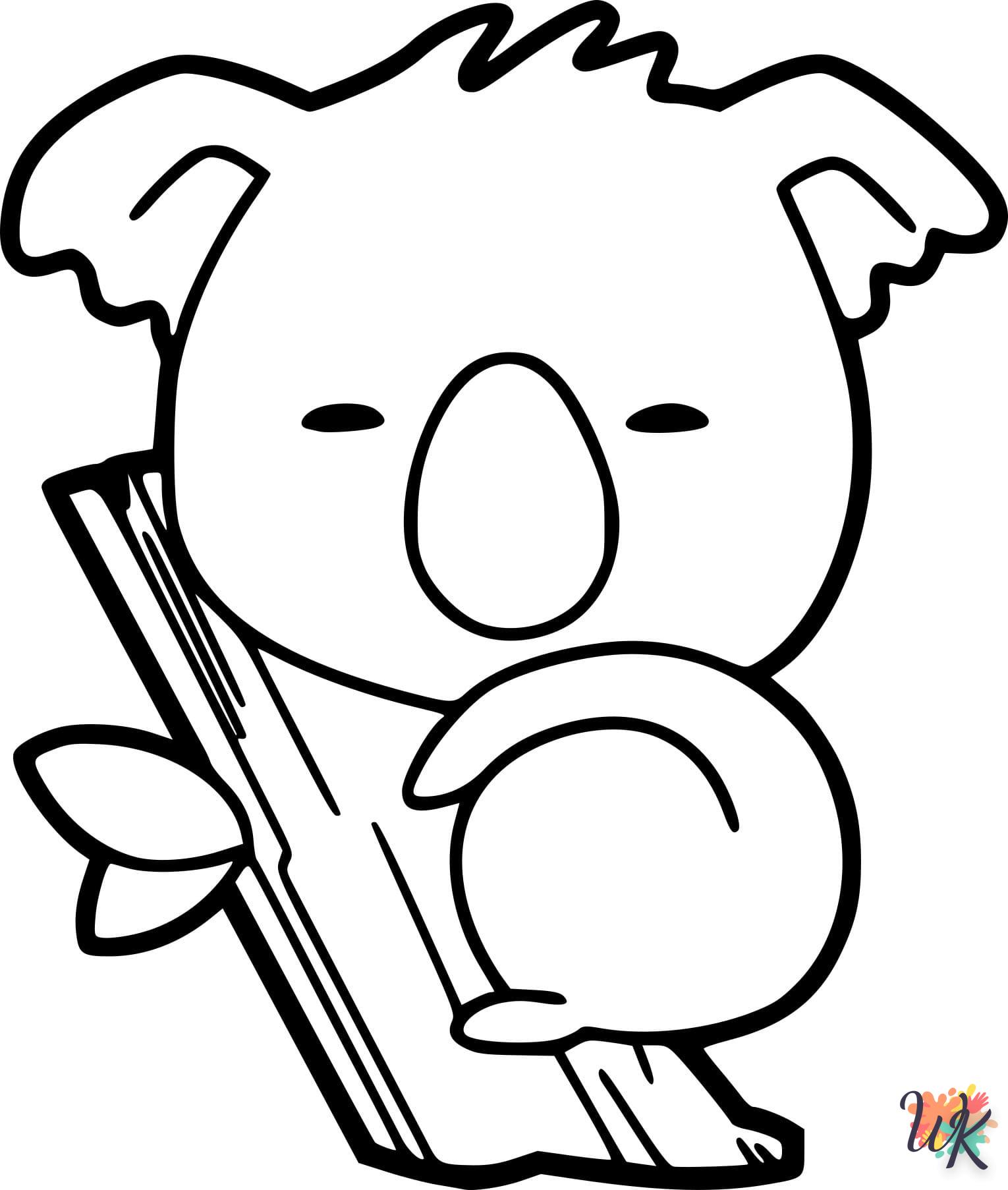 coloriage Koala  automne en ligne gratuit à imprimer