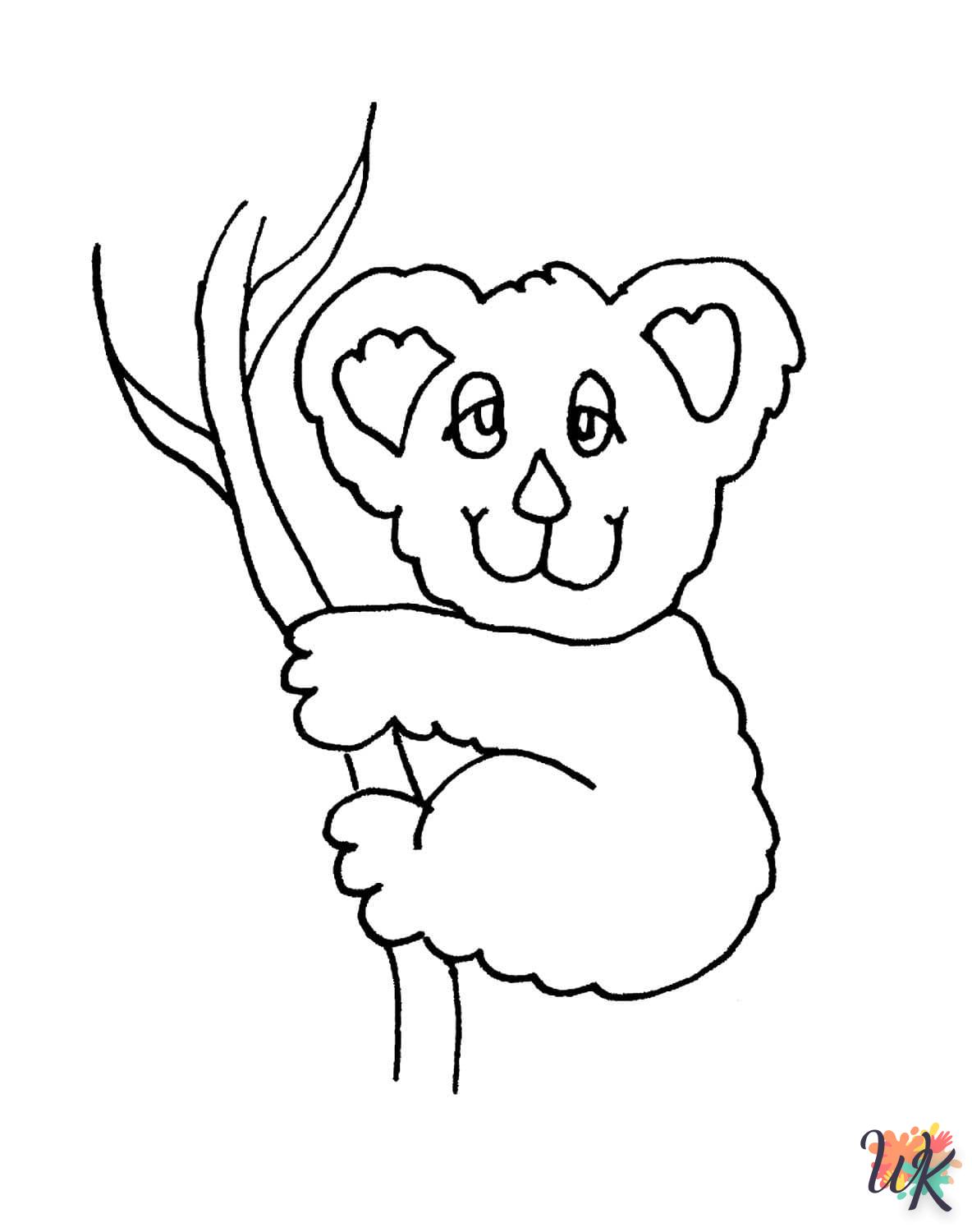 coloriage Koala  à imprimer pour enfant de 3 ans