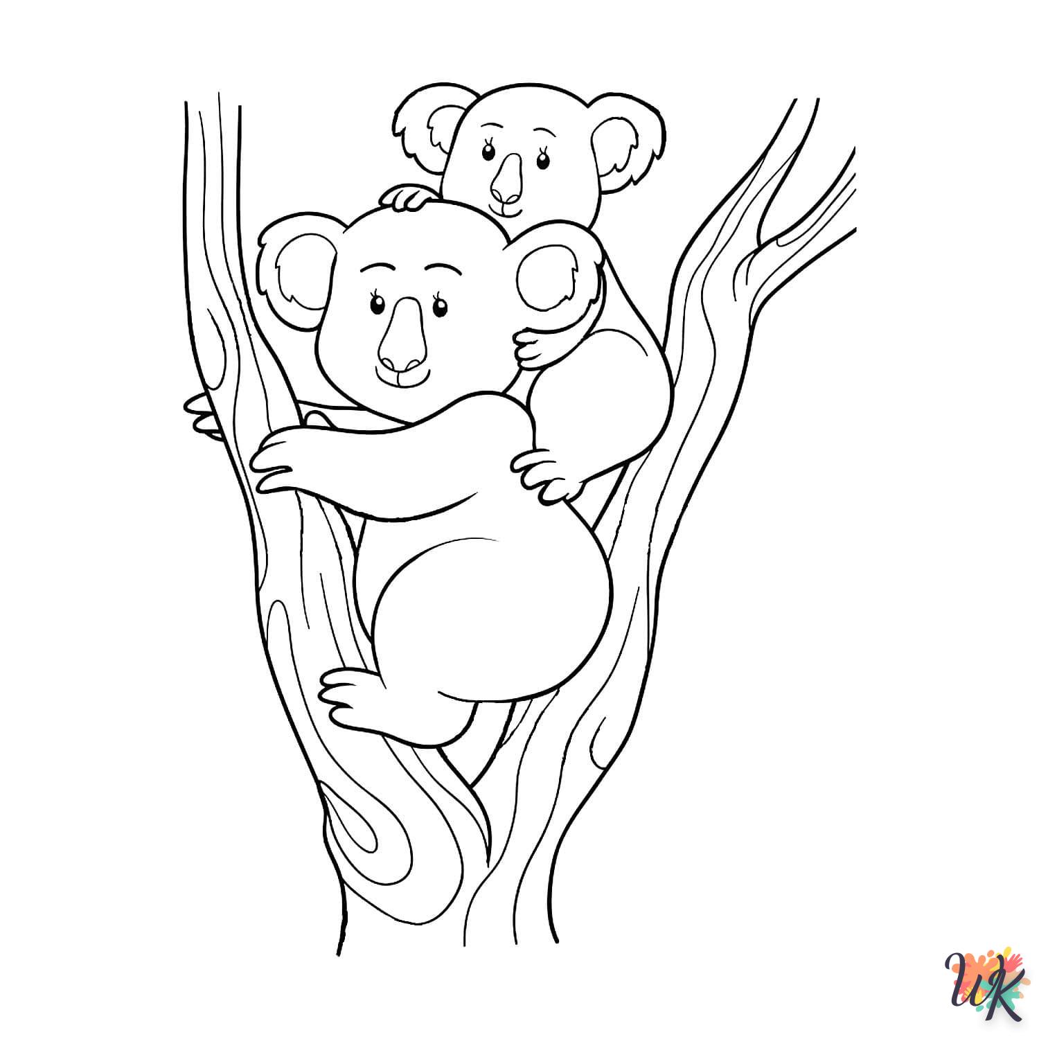 coloriage Koala  gratuit à imprimer