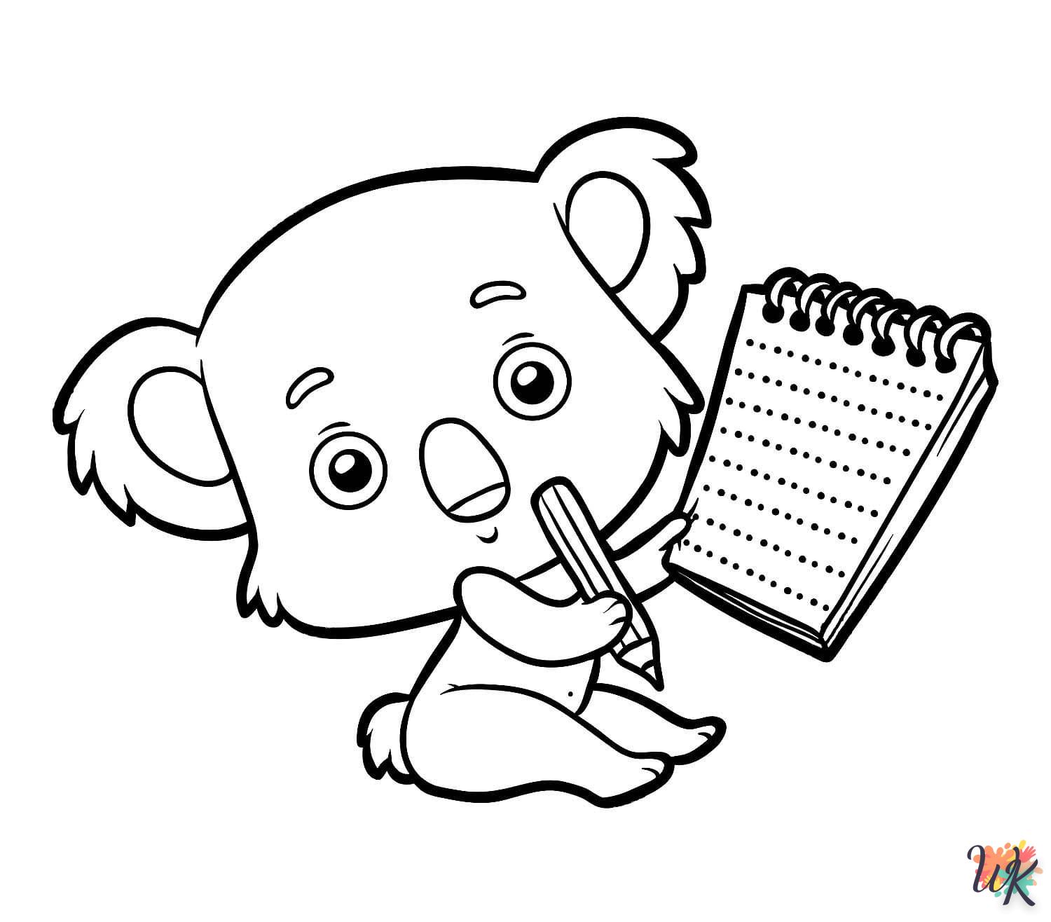 coloriage Koala  et apprentissage