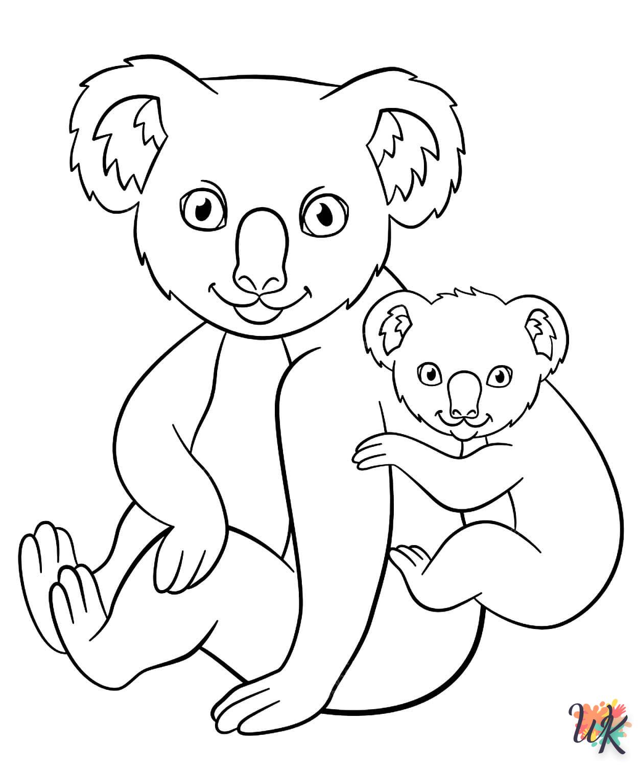 coloriage Koala  a imprimer pour enfant de 4 ans