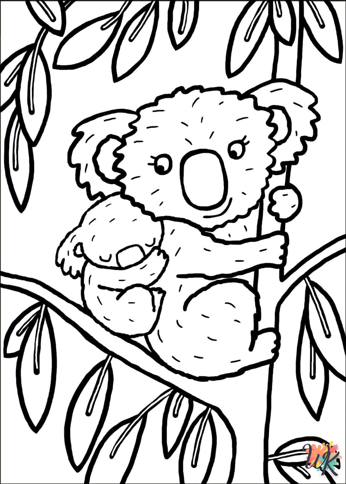 coloriage Koala  a imprimer pour enfant de 4 ans