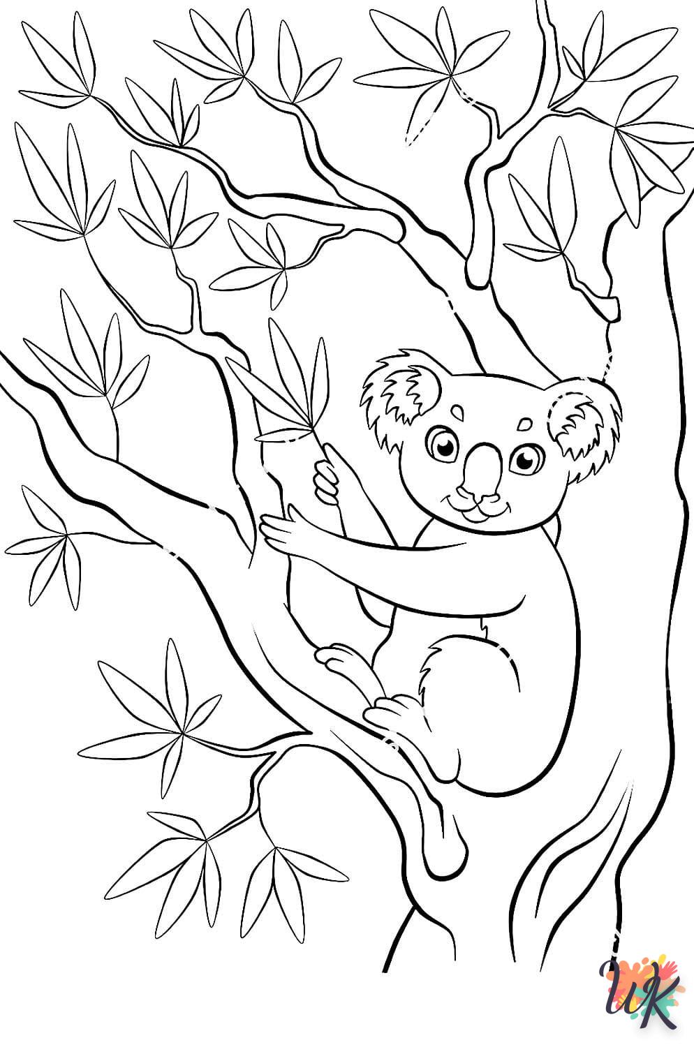 coloriage Koala  à imprimer pour enfant de 12 ans