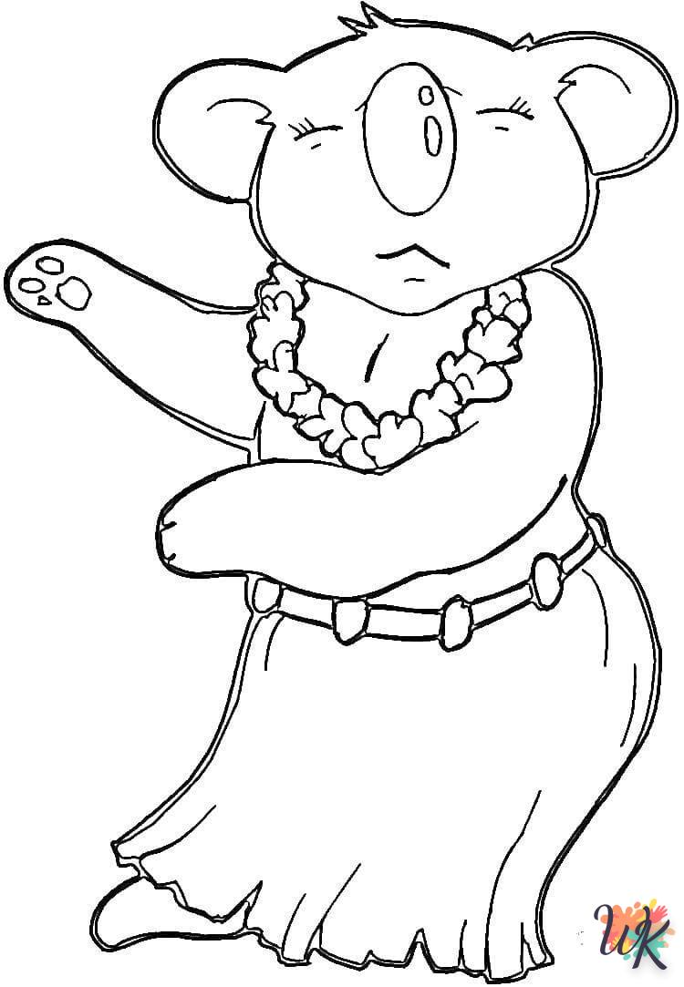 coloriage Koala  à imprimer pour enfant de 4 ans