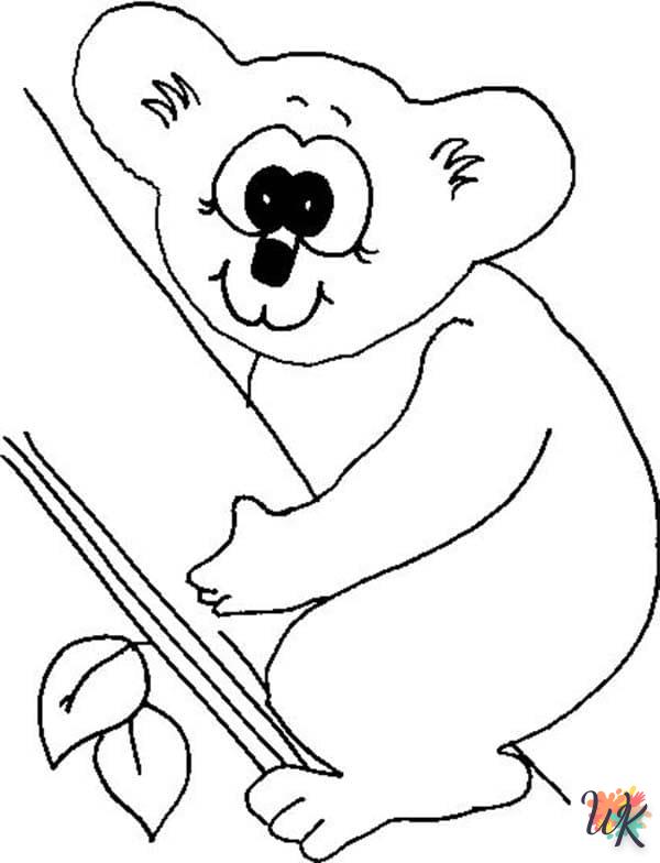 coloriage Koala  7 ans en ligne gratuit à imprimer