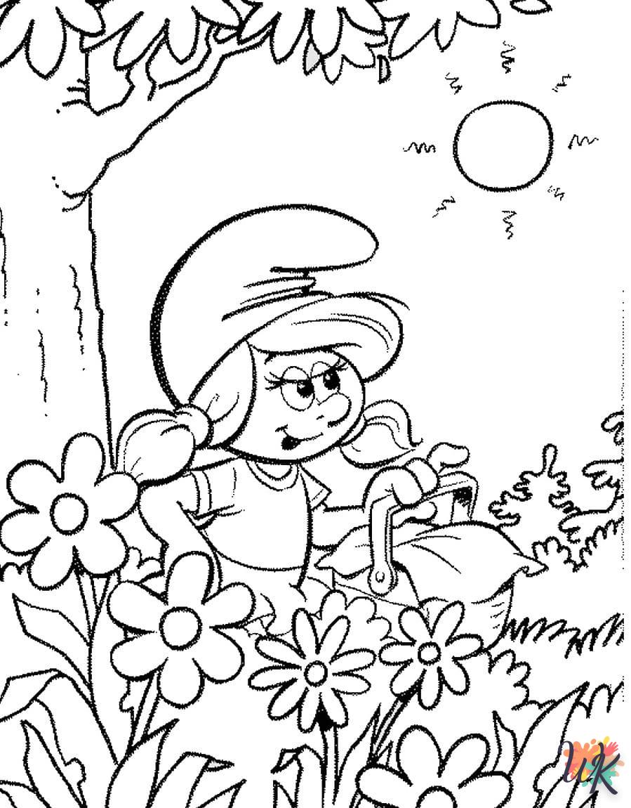 coloriage Schtroumpf  automne en ligne gratuit à imprimer