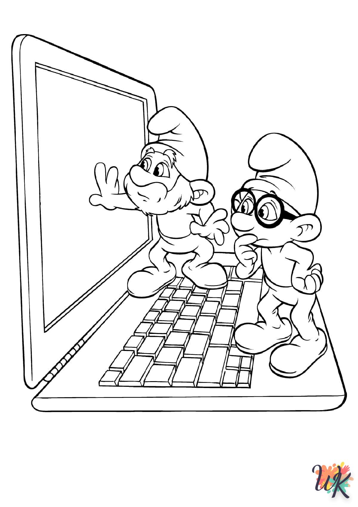 coloriage Schtroumpf  en ligne maternelle