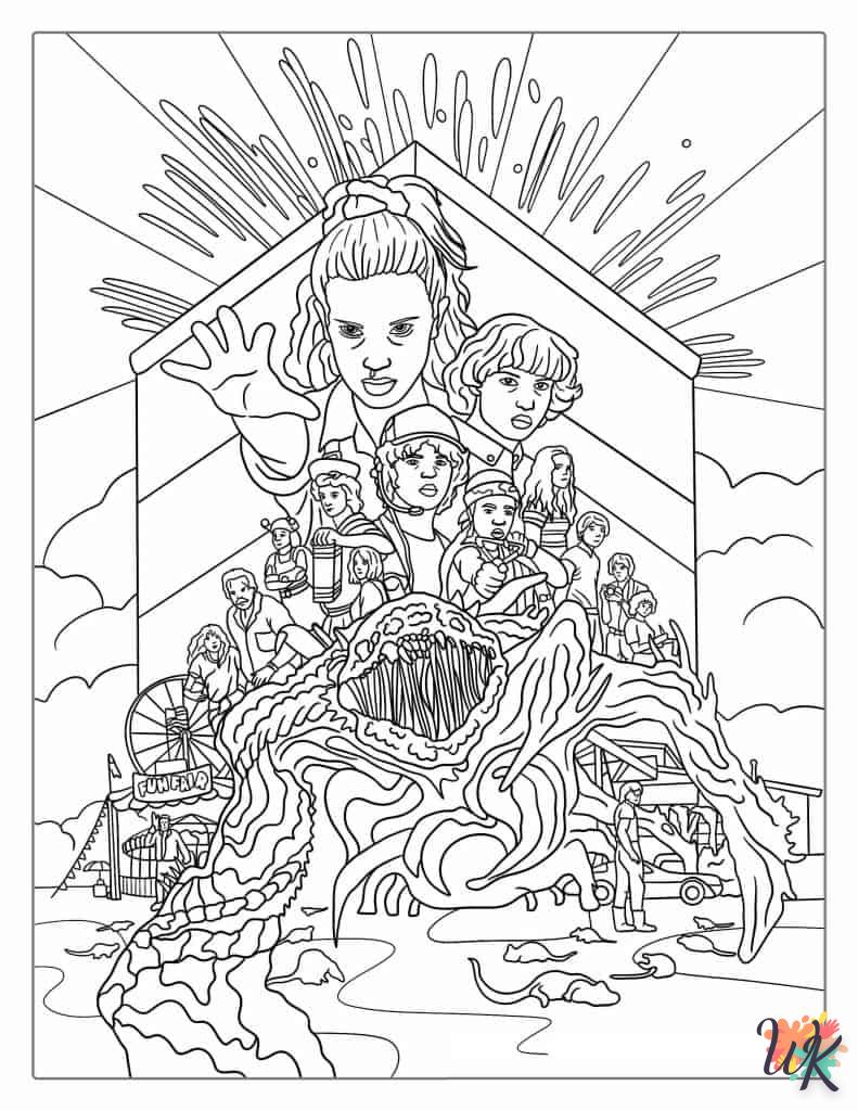 coloriage Stranger Things  enfant 8 ans a imprimer