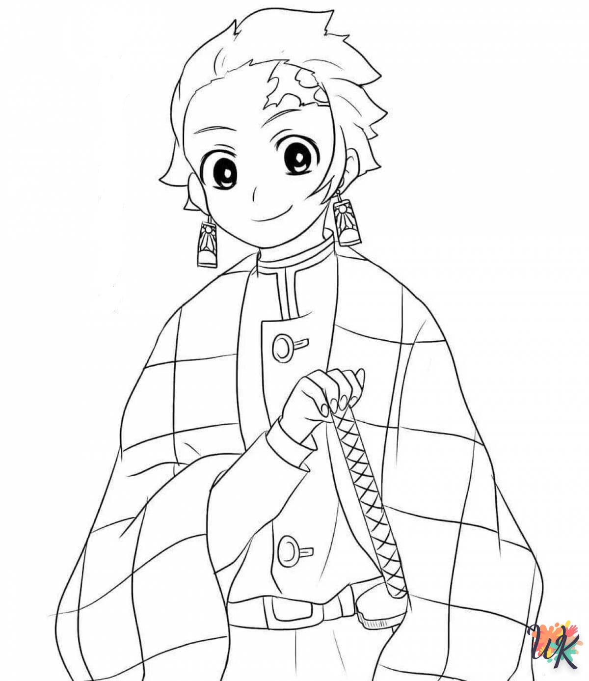 image pour coloriage Tanjiro  enfant