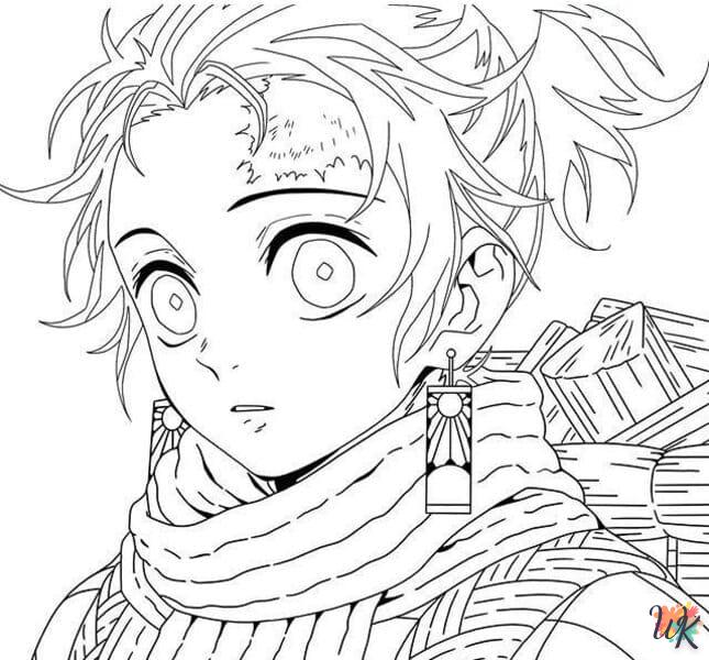 coloriage Tanjiro  à imprimer kawaii