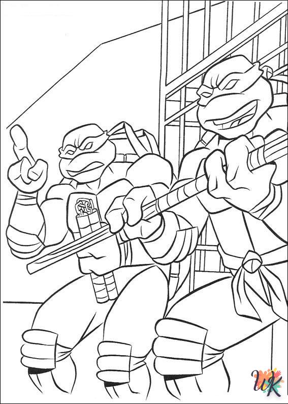 coloriage Tortues Ninja  et decoupage a imprimer gratuit