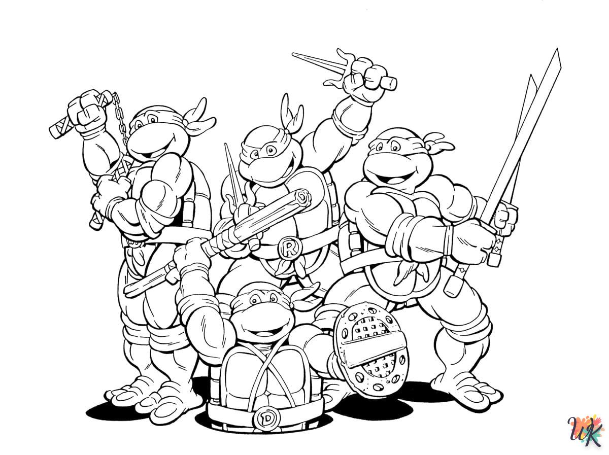 coloriage Tortues Ninja  a imprimer enfant 6 ans