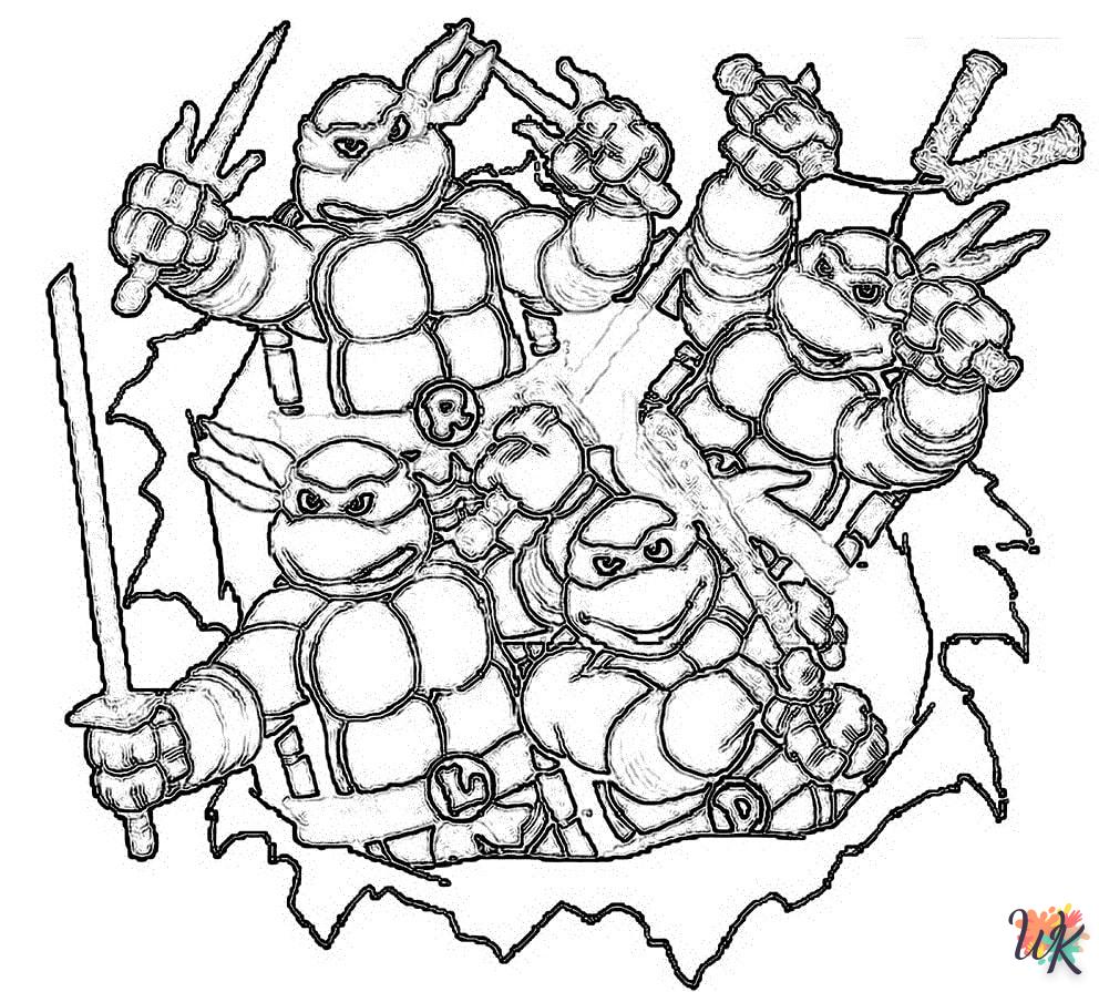 coloriage Tortues Ninja  pour bebe a imprimer