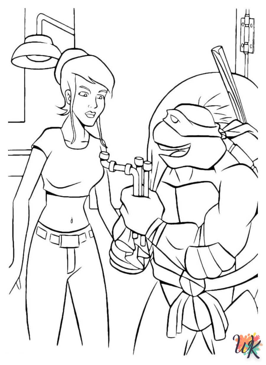 coloriage Tortues Ninja  à numéro adulte en ligne gratuit