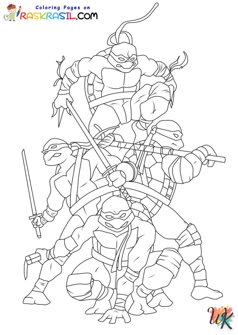 coloriage Tortues Ninja  enfant 5 ans à imprimer