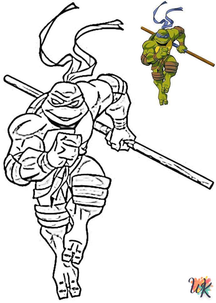 coloriage Tortues Ninja  et decoupage a imprimer gratuit