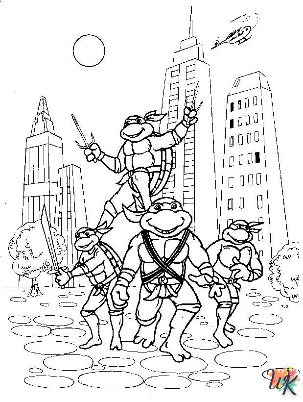 coloriage Tortues Ninja  licorne en ligne gratuit à imprimer