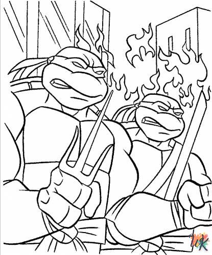 coloriage Tortues Ninja  en ligne pour bebe de 2 ans