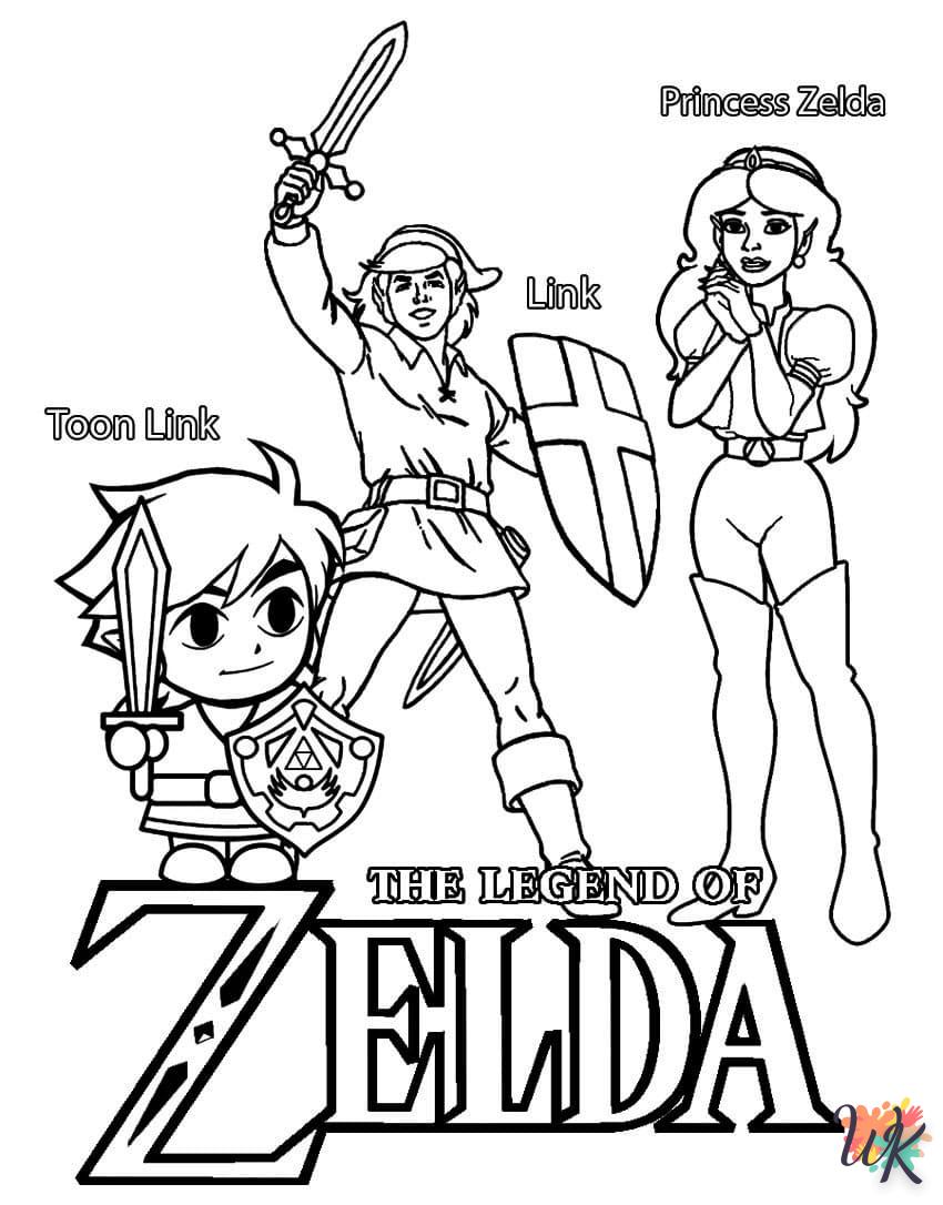 coloriage zelda  à imprimer kawaii