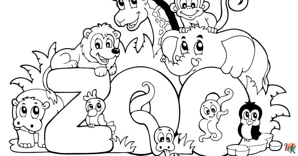 coloriage Zoo  educatif pour enfant