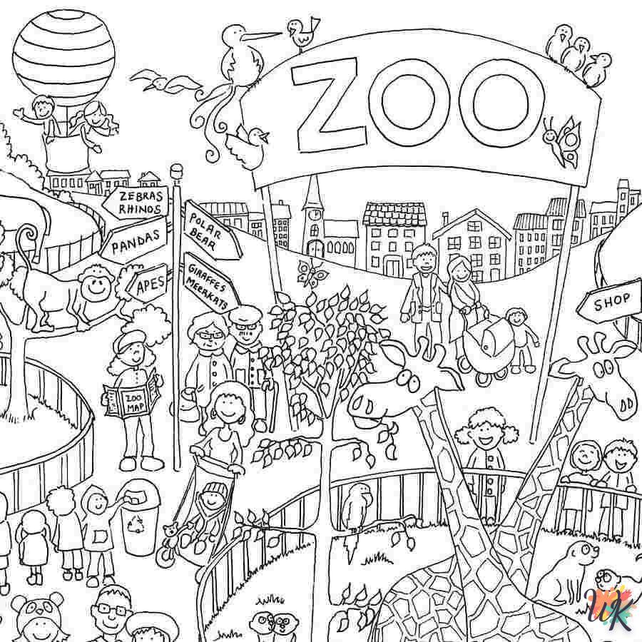 coloriage Zoo  et dessin a imprimer