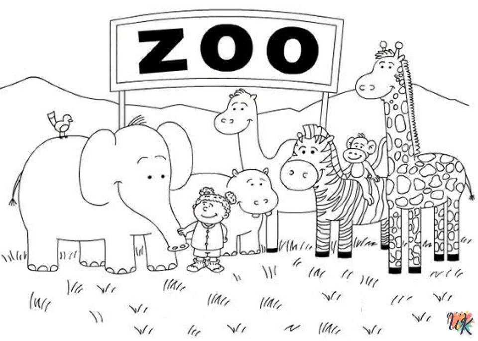 coloriage Zoo  à imprimer pour enfant de 9 ans