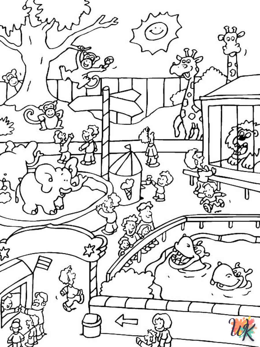 coloriage Zoo  pour enfant a imprimer