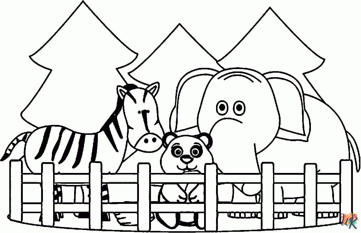 coloriage Zoo  bebe animaux a imprimer gratuit