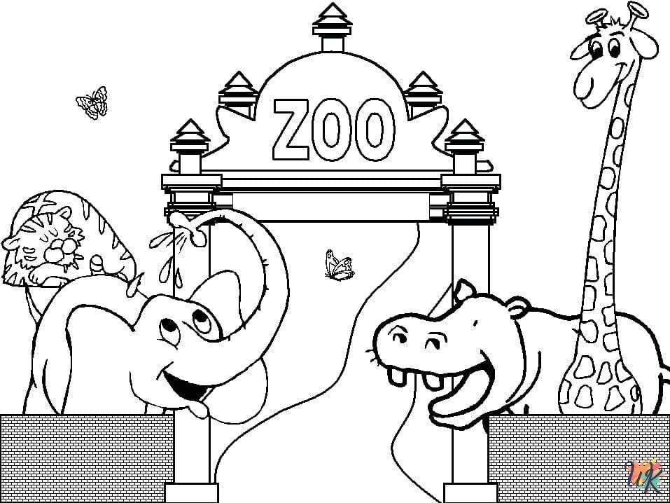 coloriage Zoo  à imprimer gratuitement pdf