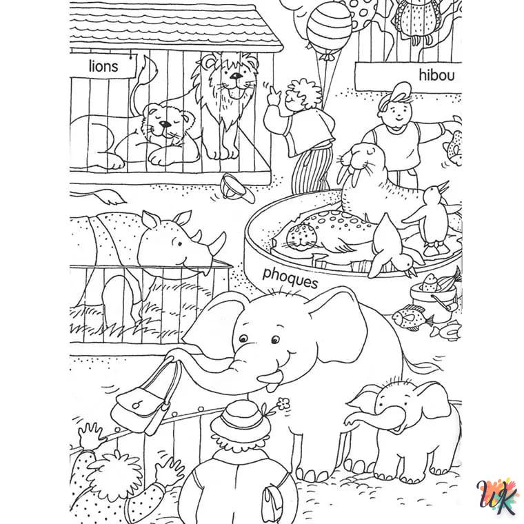 coloriage Zoo  bebe animaux a imprimer gratuit