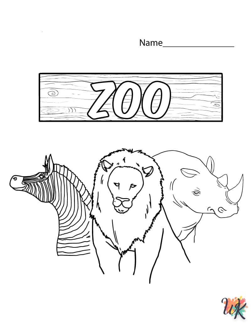coloriage Zoo  automne en ligne gratuit à imprimer
