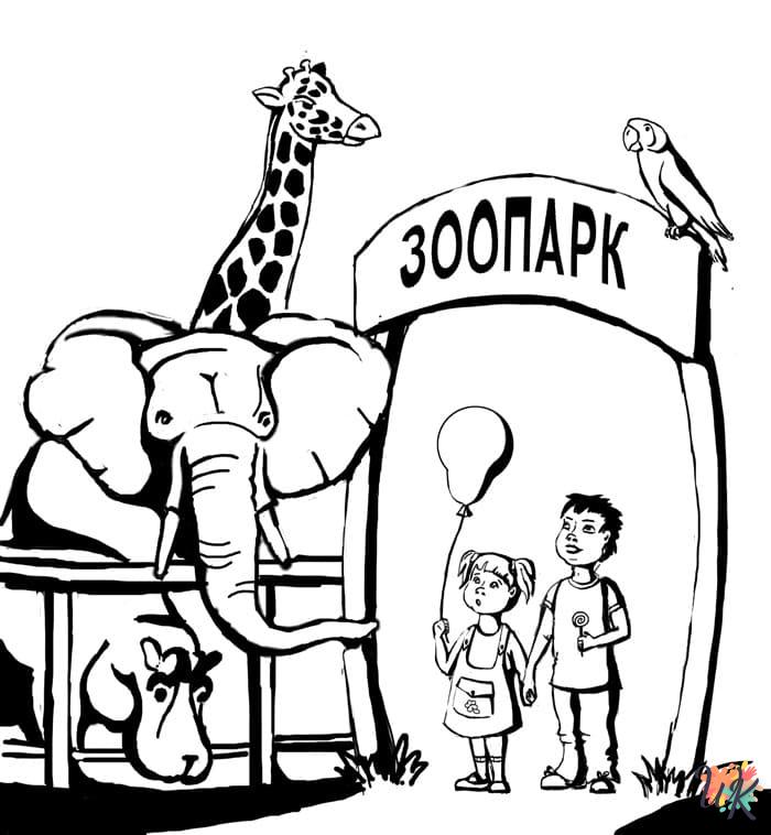 coloriage Zoo  et decoupage a imprimer gratuit