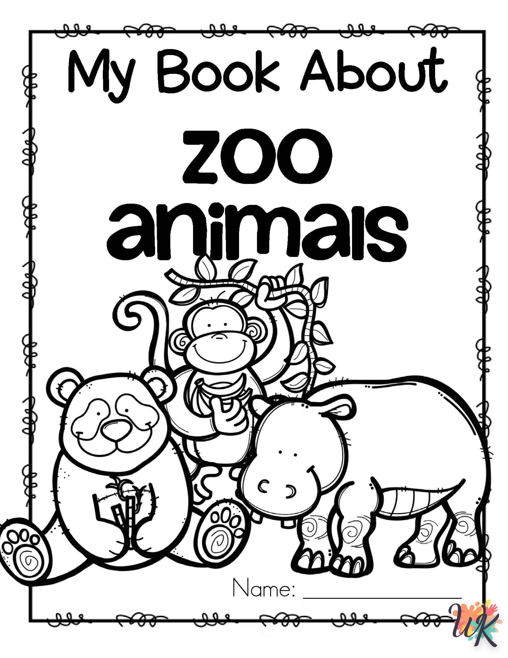 coloriage Zoo  à imprimer pour enfant de 6 ans